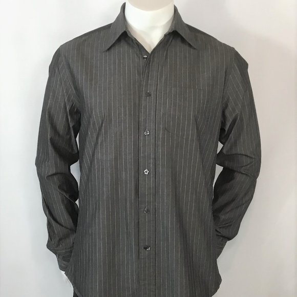 GAP Grey Striped Dress Shirt - Picture 1 of 3